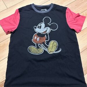 Disney Mickey Mouse Short Sleeve Tee Black and Red